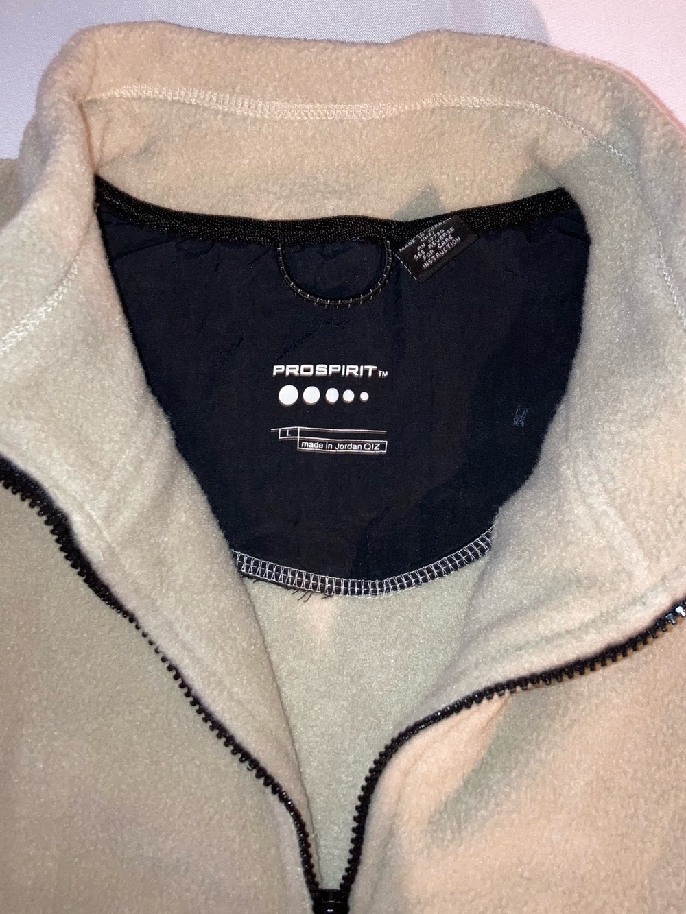 Prospirit Men's Half-Zip Fleece Pullover - Light Beige - Picture 2 of 5